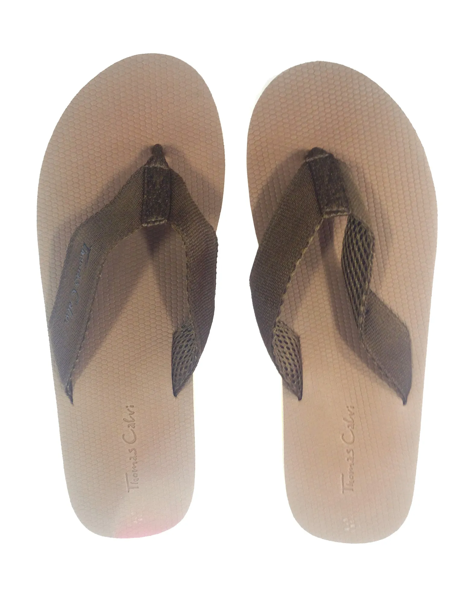 Mens Alister Cushioned Flip Flop Sandals in Brown