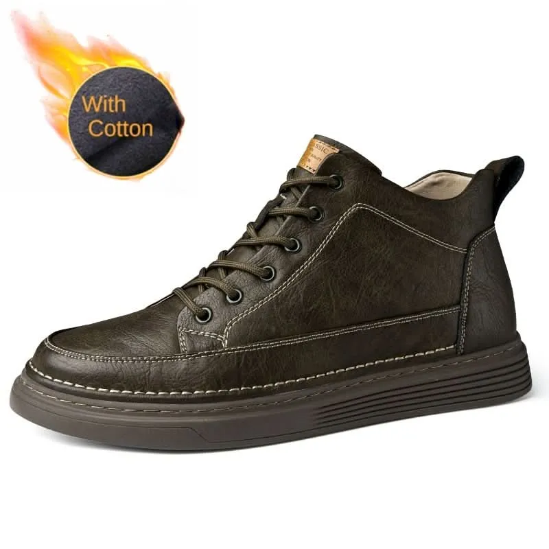 Men's Leather Motorcycle Boots - Durable Oxford Riding