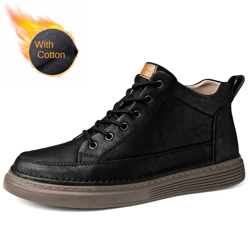 Men's Leather Motorcycle Boots - Durable Oxford Riding