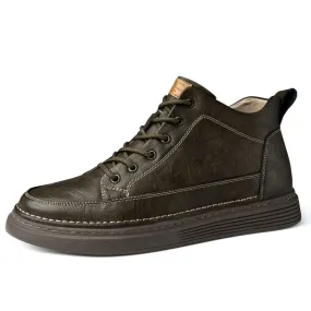 Men's Leather Motorcycle Boots - Durable Oxford Riding