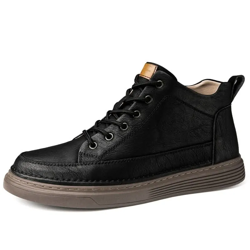 Men's Leather Motorcycle Boots - Durable Oxford Riding