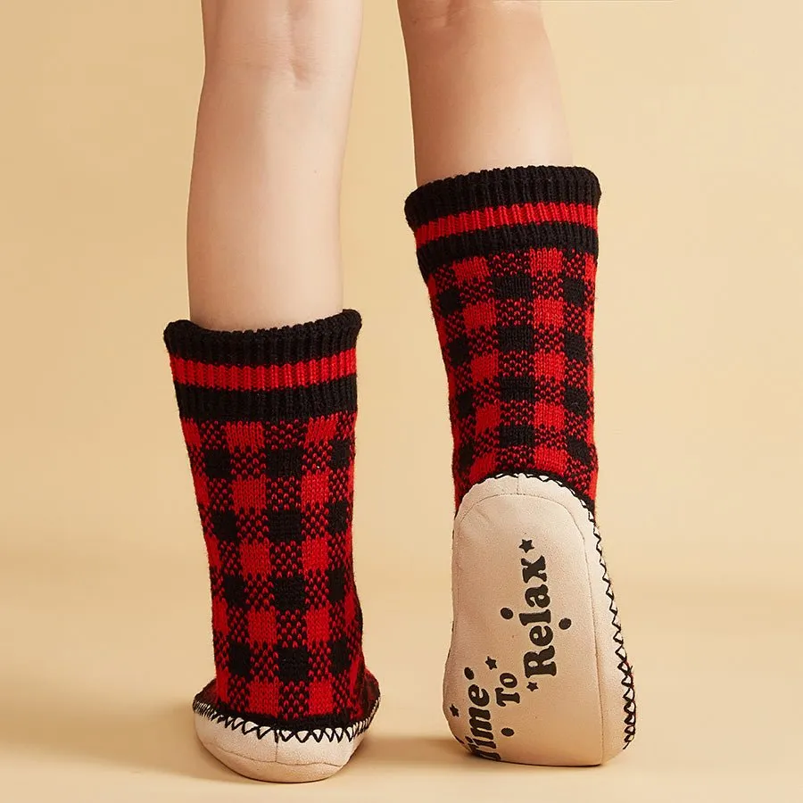 Men’s Non Slip Slipper Socks with Cable Knit