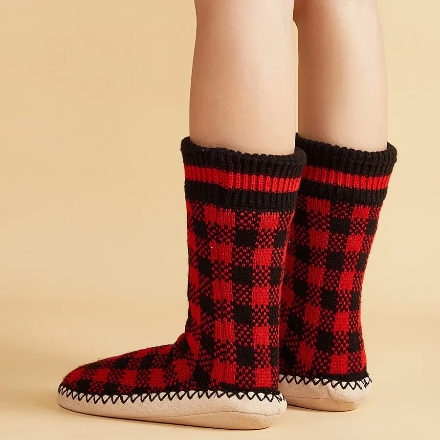 Men’s Non Slip Slipper Socks with Cable Knit