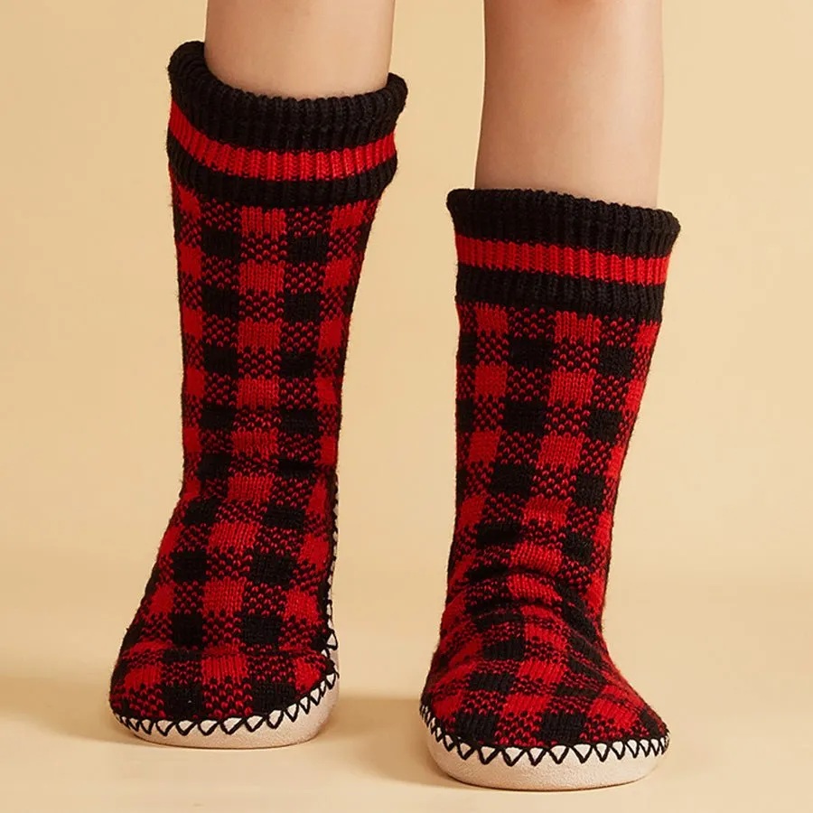 Men’s Non Slip Slipper Socks with Cable Knit