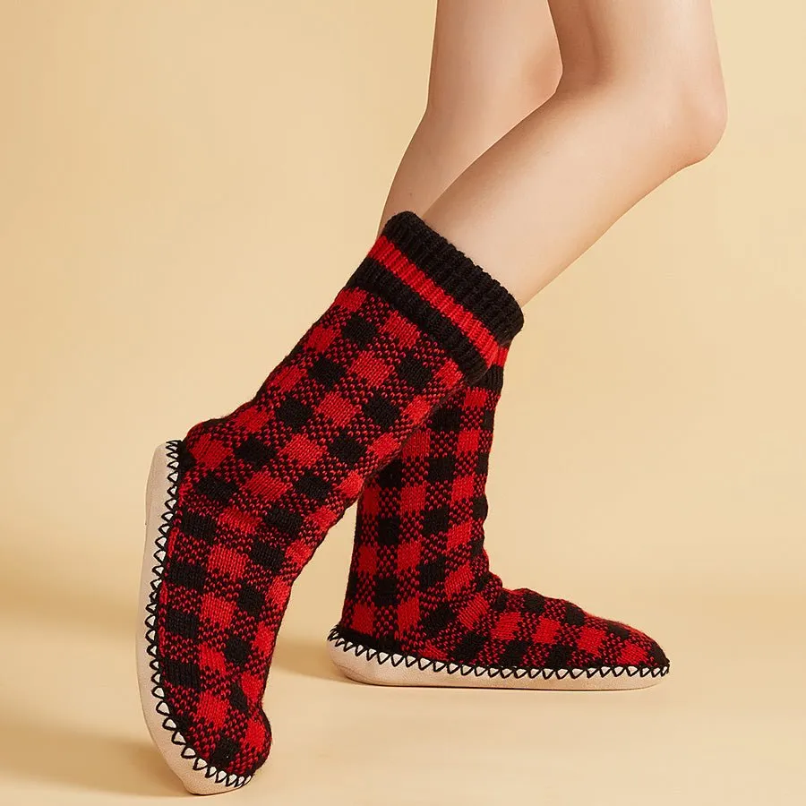 Men’s Non Slip Slipper Socks with Cable Knit