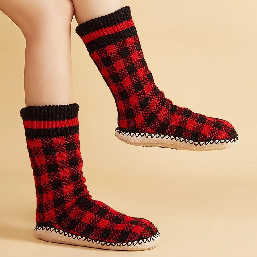 Men’s Non Slip Slipper Socks with Cable Knit