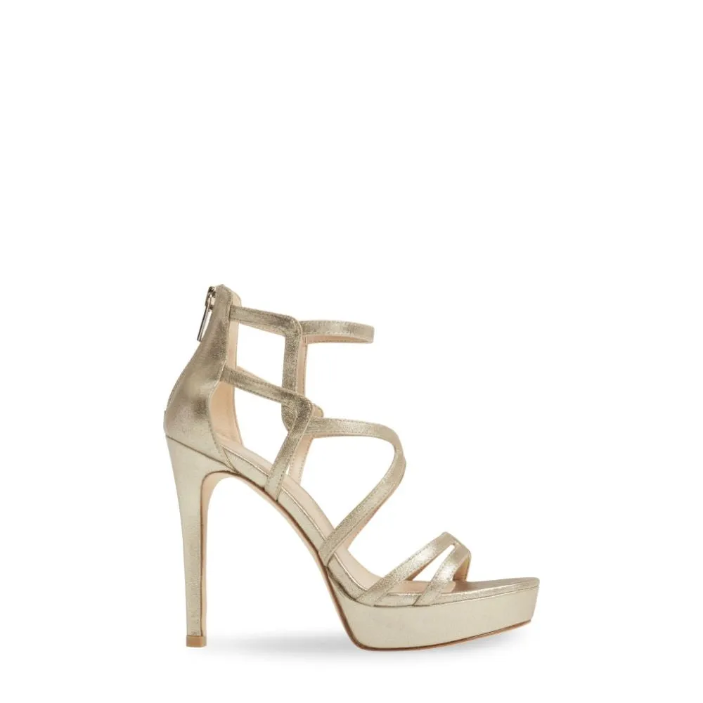 Olympic Metallic Kid Suede Platinum Gold Pelle Moda Sandals