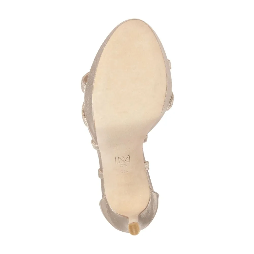 Olympic Metallic Kid Suede Platinum Gold Pelle Moda Sandals