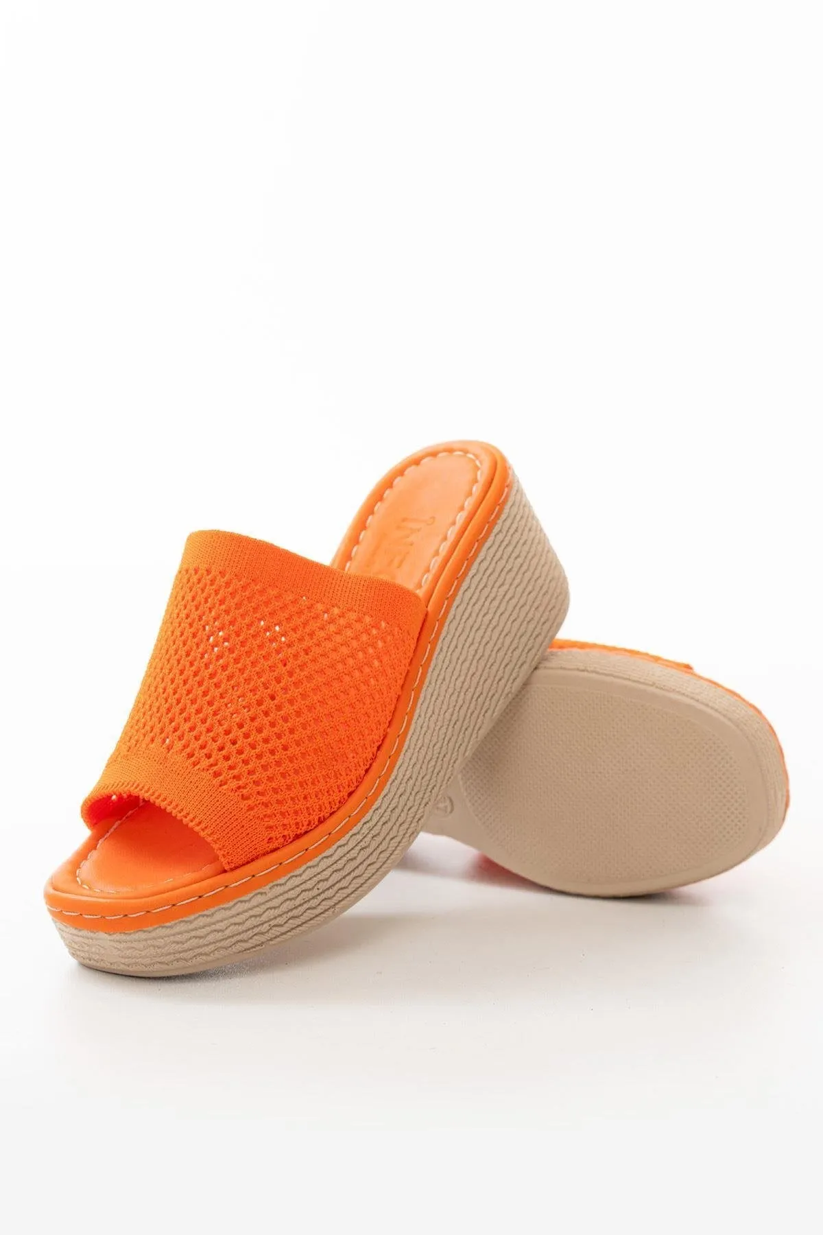 Orange Knitwear Daily Orthopedic Wedge Heel Women's Slippers
