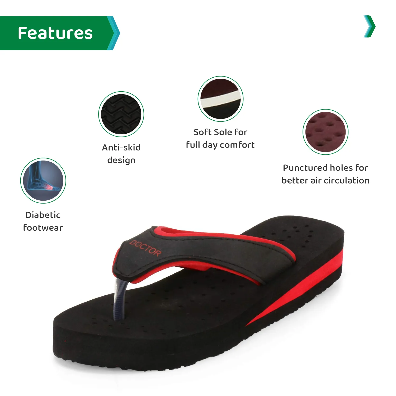 ORTHO JOY Doctor Orthopedic Soft Slippers For Ladies