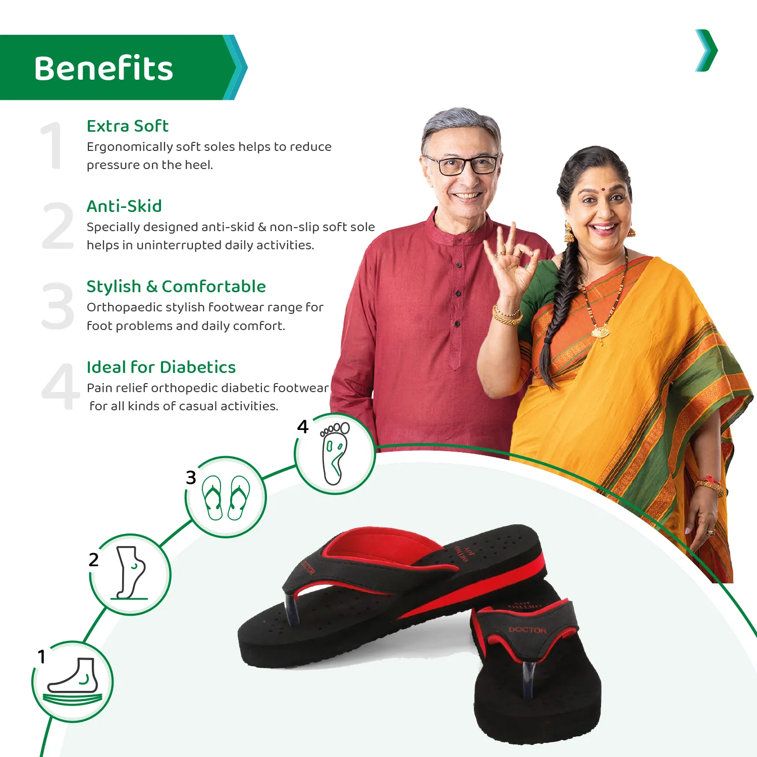 ORTHO JOY Doctor Orthopedic Soft Slippers For Ladies