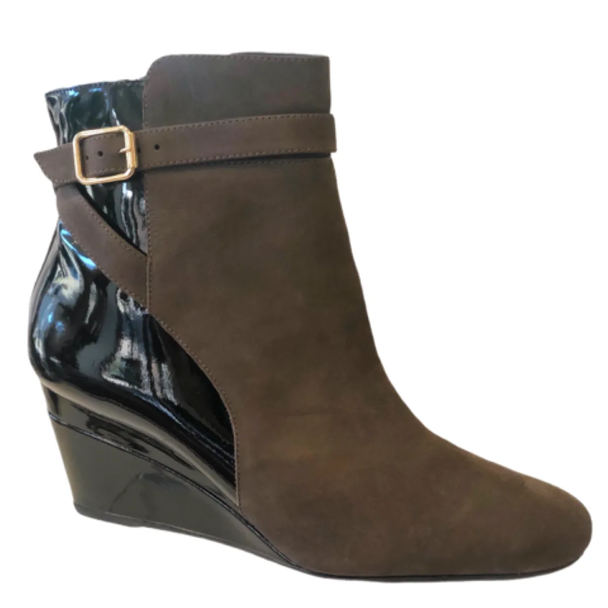 P & G 3154076 Black Patent Leather Ankle Boots