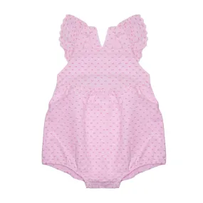 Pink Swiss Dot Ruffle Bubble