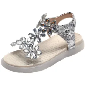 Rhinestone Flower Sandals