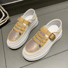Rhinestone Leather Breathable Shoes
