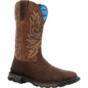 **Rocky Mens Carbon 6 Pull On Western Boots - Dark Brown