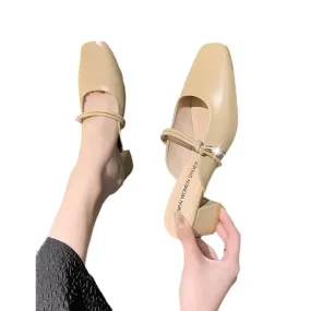 Slippers Baotou Half Slippers Fashion Retro With Skirt White Non-slip Sandal Slippers
