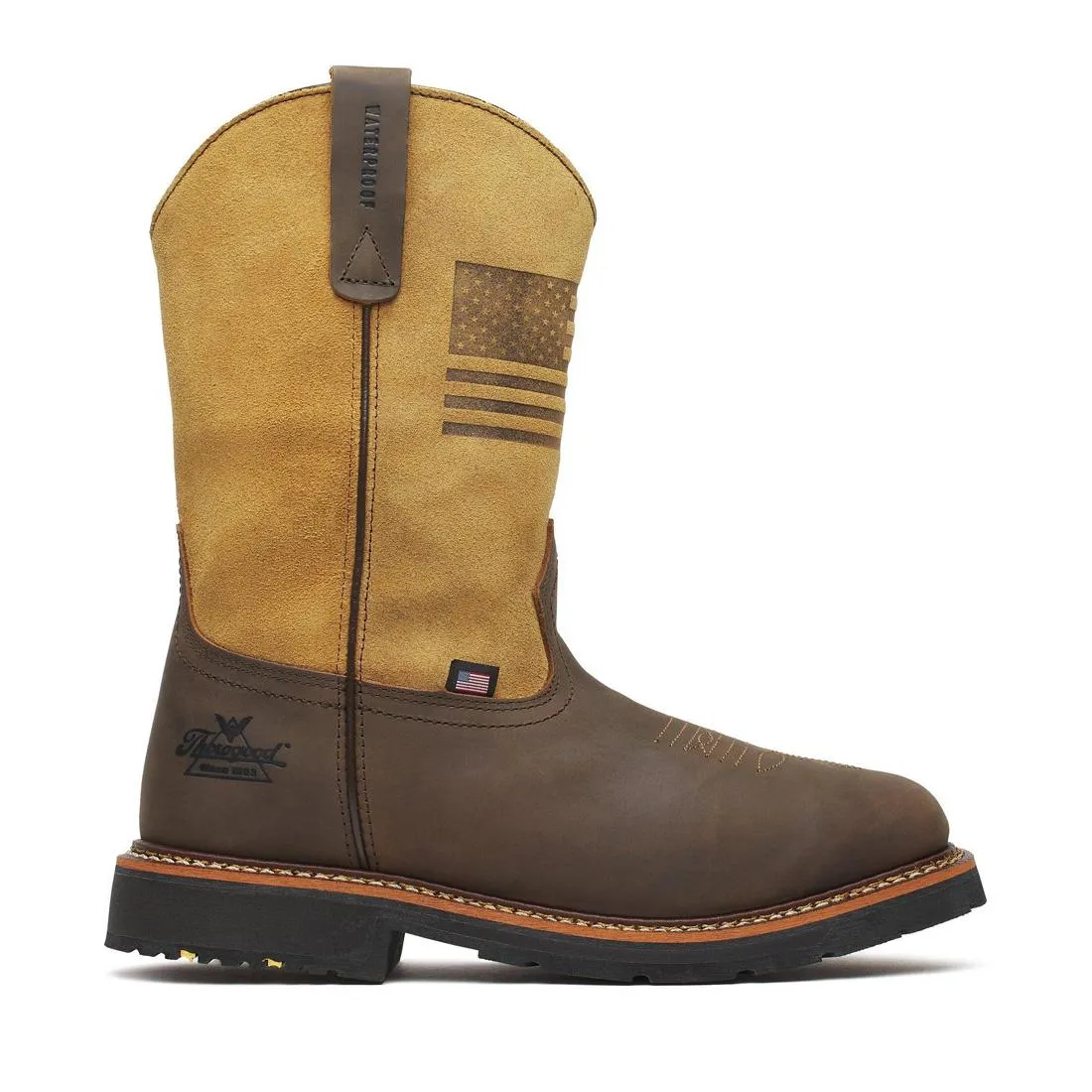 Western 11" Comp-Toe Waterproof Square-Toe Boot Crazy Horse/Tan