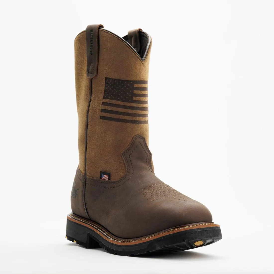 Western 11" Comp-Toe Waterproof Square-Toe Boot Crazy Horse/Tan