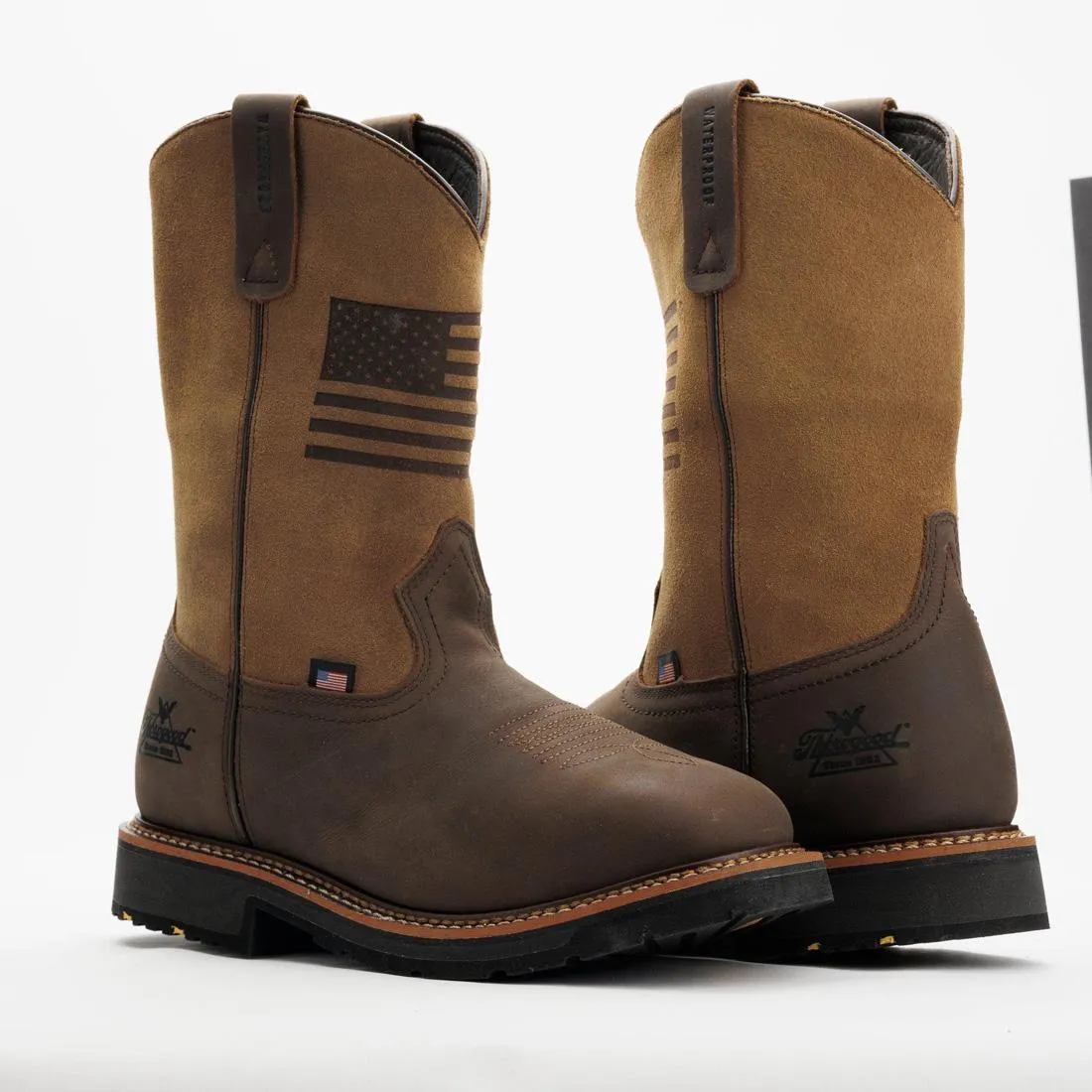 Western 11" Comp-Toe Waterproof Square-Toe Boot Crazy Horse/Tan