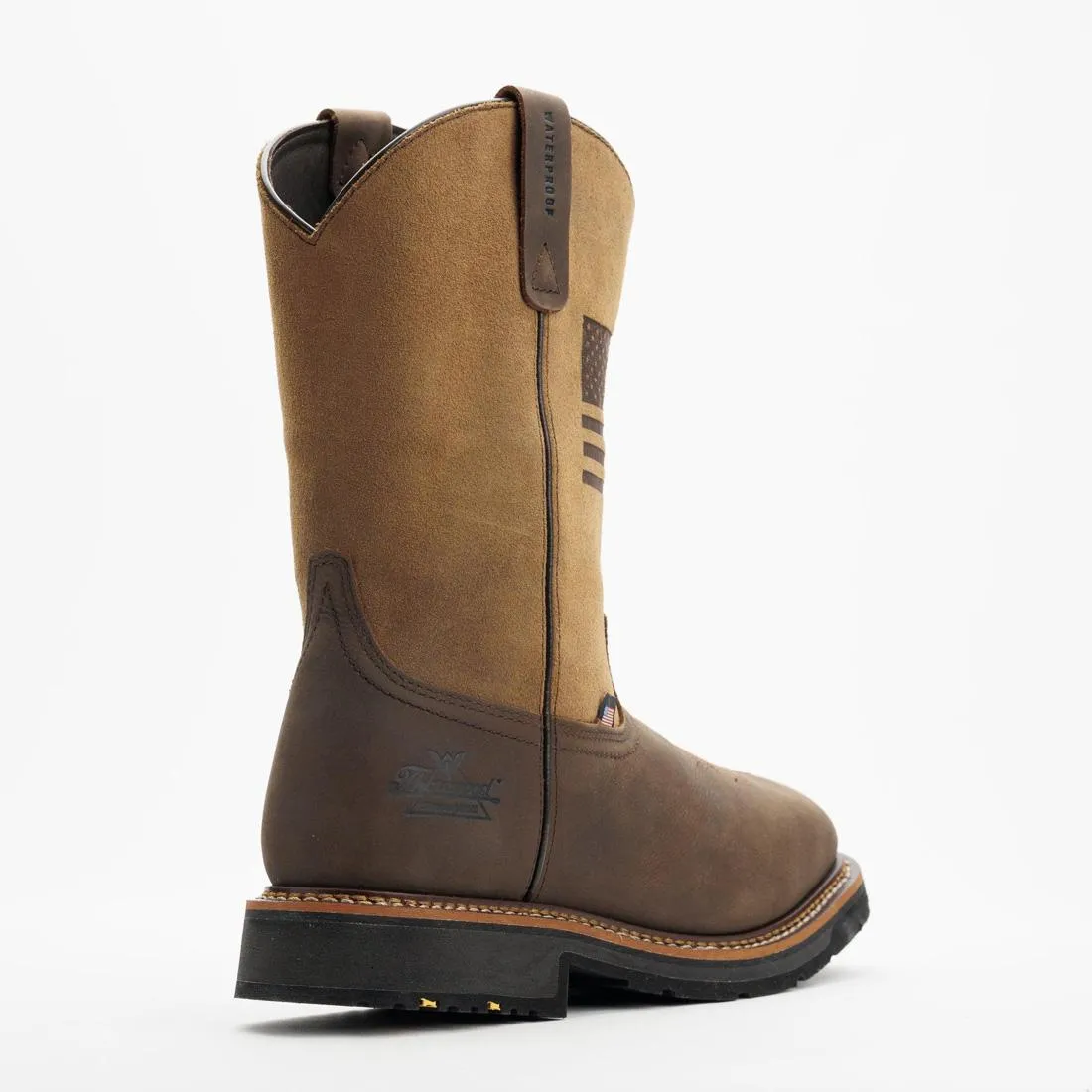 Western 11" Comp-Toe Waterproof Square-Toe Boot Crazy Horse/Tan