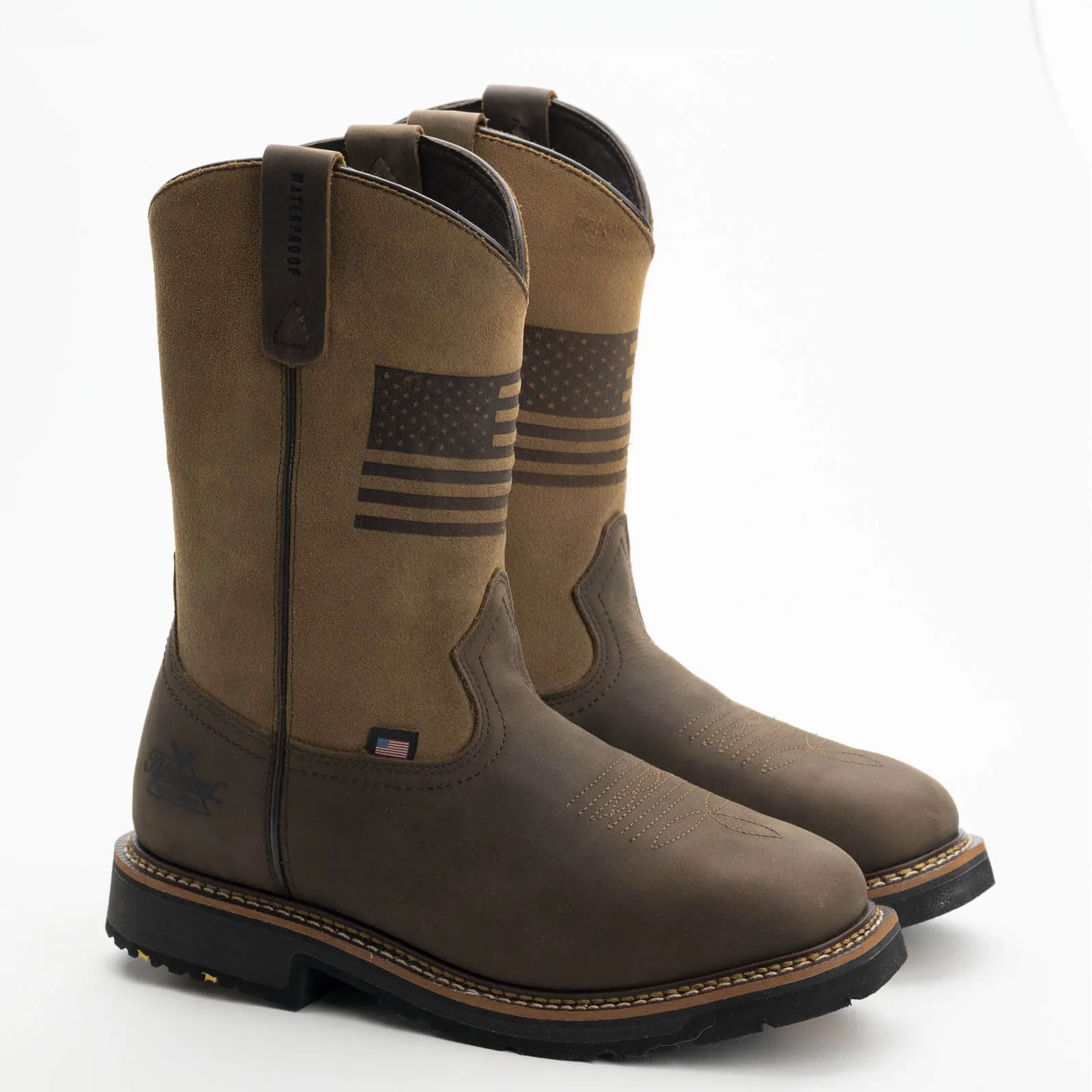 Western Work – Waterproof Crazy Horse/Tan – 11″ Soft Square Toe 814-4338
