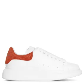 White and coral suede classic sneakers