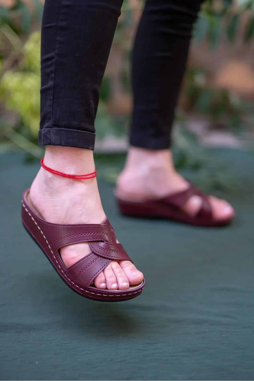 Women's Brown Spiral Casual Orthopedic Slippers